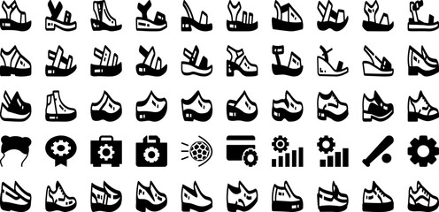 Gear Icon Set Isolated Silhouette Solid Icons With Work, Symbol, Gear, Icon, Sign, Technology, Business Infographic Simple Vector Illustration