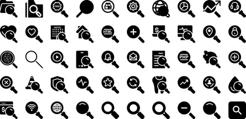 Glass Icon Set Isolated Silhouette Solid Icons With Glass, Vector, Symbol, Design, Web, Icon, Illustration Infographic Simple Vector Illustration