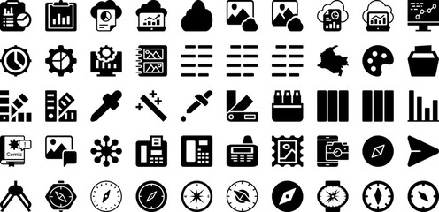 Graph Icon Set Isolated Silhouette Solid Icons With Business, Chart, Graph, Diagram, Icon, Data, Vector Infographic Simple Vector Illustration