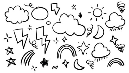 hand drawn weather doodle element © zunisa