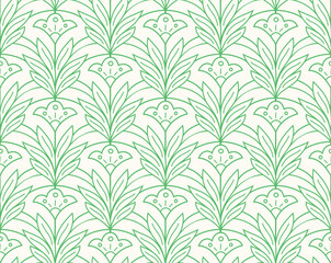 Fototapeta na wymiar Elegant Damask Floral Vector Seamless Pattern. Decorative Flower Illustration. Abstract Art Deco Background.