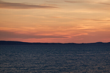 Sunset on La Palma beach in Majorca. Balearic Islands. Spain.