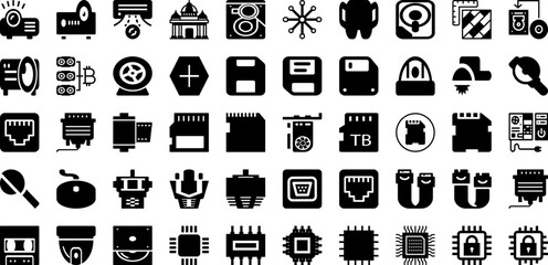 Hard Icon Set Isolated Silhouette Solid Icons With Icon, Vector, Hard, Sign, Symbol, Outline, Work Infographic Simple Vector Illustration
