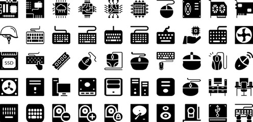 Hard Icon Set Isolated Silhouette Solid Icons With Work, Vector, Outline, Hard, Icon, Sign, Symbol Infographic Simple Vector Illustration