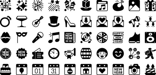 Happy Icon Set Isolated Silhouette Solid Icons With Happy, Illustration, Sign, Vector, Set, Symbol, Icon Infographic Simple Vector Illustration