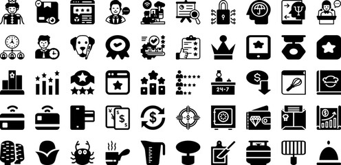 King Icon Set Isolated Silhouette Solid Icons With King, Vector, Sign, Symbol, Crown, Icon, Illustration Infographic Simple Vector Illustration