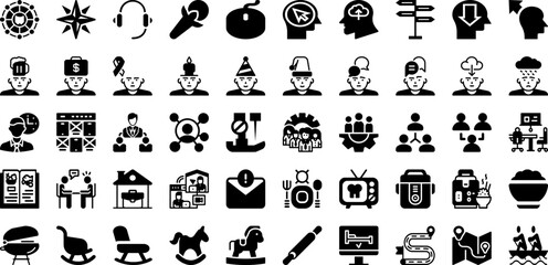 King Icon Set Isolated Silhouette Solid Icons With Sign, Illustration, Symbol, King, Crown, Vector, Icon Infographic Simple Vector Illustration