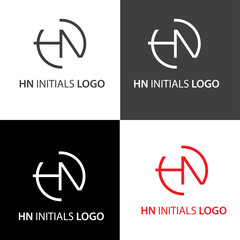 Fototapeta Logo design. HN initials in circle shape. obraz