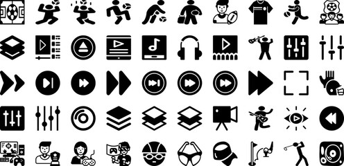Layer Icon Set Isolated Silhouette Solid Icons With Outline, Vector, Line, Symbol, Protection, Icon, Layer Infographic Simple Vector Illustration