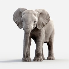 Fototapeta premium elephant, animal, isolated, mammal, wildlife, white, trunk, wild, big, zoo, nature, large, safari, pachyderm, walking, gray, standing, huge, white background, tusk, heavy, head, rhinoceros