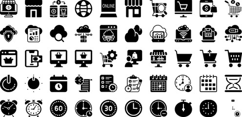 Line Icon Set Isolated Silhouette Solid Icons With Vector, Thin, Outline, Business, Line, Icon, Set Infographic Simple Vector Illustration