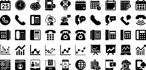 Line Icon Set Isolated Silhouette Solid Icons With Outline, Line, Thin, Business, Set, Vector, Icon Infographic Simple Vector Illustration