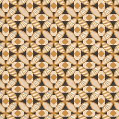 Art Deco Retro Complex Circles Psychedelic Vector Geometric Seamless Pattern Decorative Texture Trendy Fashion Colors Endless Design