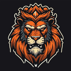 Vector Illustration of Lion Head Logo Design