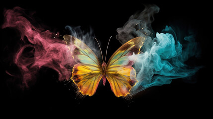 Mystic butterfly. Surreal mystical ethereal butterfly. Generative AI.