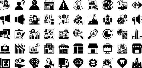 Mark Icon Set Isolated Silhouette Solid Icons With Icon, Illustration, Symbol, Isolated, Vector, Mark, Sign Infographic Simple Vector Illustration