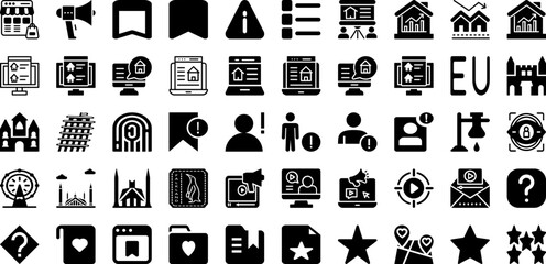 Mark Icon Set Isolated Silhouette Solid Icons With Illustration, Mark, Sign, Vector, Isolated, Icon, Symbol Infographic Simple Vector Illustration
