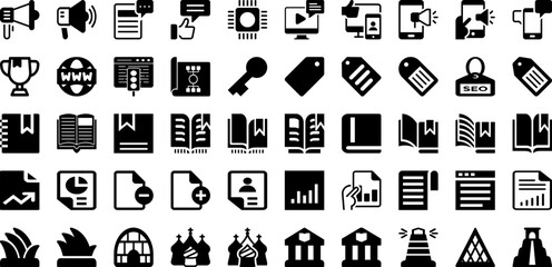 Mark Icon Set Isolated Silhouette Solid Icons With Isolated, Sign, Symbol, Vector, Mark, Icon, Illustration Infographic Simple Vector Illustration