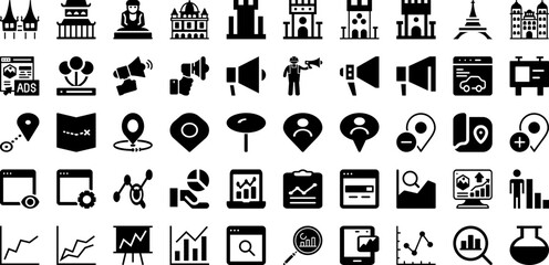 Mark Icon Set Isolated Silhouette Solid Icons With Vector, Isolated, Symbol, Sign, Icon, Mark, Illustration Infographic Simple Vector Illustration