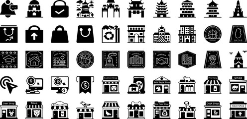 Mark Icon Set Isolated Silhouette Solid Icons With Mark, Isolated, Sign, Vector, Symbol, Illustration, Icon Infographic Simple Vector Illustration