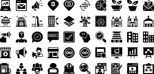 Mark Icon Set Isolated Silhouette Solid Icons With Vector, Isolated, Mark, Illustration, Symbol, Sign, Icon Infographic Simple Vector Illustration