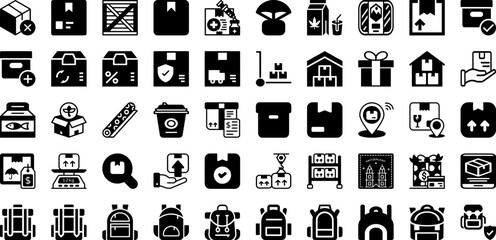 Pack Icon Set Isolated Silhouette Solid Icons With Set, Collection, Thin, Line, Icon, Business, Vector Infographic Simple Vector Illustration