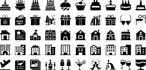 Part Icon Set Isolated Silhouette Solid Icons With Vector, Outline, Thin, Symbol, Line, Icon, Set Infographic Simple Vector Illustration