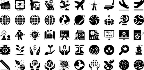 Plan Icon Set Isolated Silhouette Solid Icons With Vector, Illustration, Symbol, Plan, Sign, Icon, Business Infographic Simple Vector Illustration