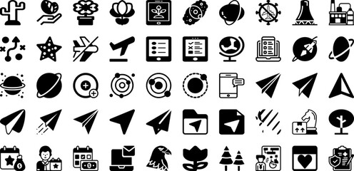 Plan Icon Set Isolated Silhouette Solid Icons With Symbol, Vector, Business, Plan, Sign, Icon, Illustration Infographic Simple Vector Illustration