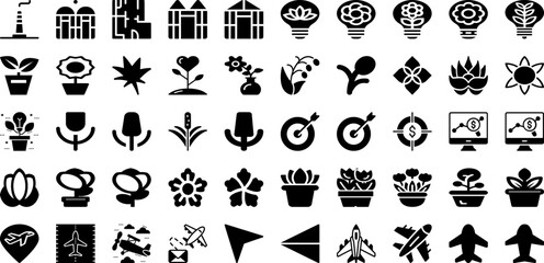 Plan Icon Set Isolated Silhouette Solid Icons With Icon, Vector, Symbol, Business, Plan, Sign, Illustration Infographic Simple Vector Illustration