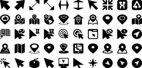 Point Icon Set Isolated Silhouette Solid Icons With Vector, Line, Illustration, Point, Symbol, Icon, Sign Infographic Simple Vector Illustration