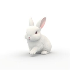 Obraz premium rabbit, animal, bunny, isolated, white, pets, fluffy, easter, mammal, fur, pet, small, cute, hare, farm, furry, domestic, animals, one, young, tame, baby, grey, ear, adorable