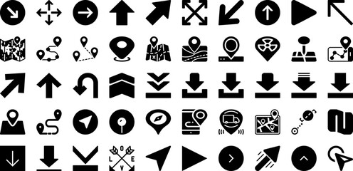 Point Icon Set Isolated Silhouette Solid Icons With Illustration, Point, Icon, Sign, Vector, Line, Symbol Infographic Simple Vector Illustration