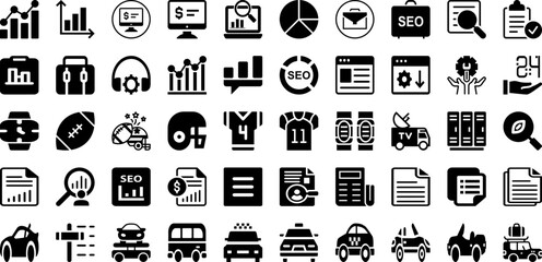 Port Icon Set Isolated Silhouette Solid Icons With Vector, Port, Line, Ship, Set, Icon, Cargo Infographic Simple Vector Illustration