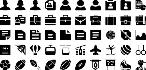 Port Icon Set Isolated Silhouette Solid Icons With Port, Cargo, Line, Icon, Vector, Set, Ship Infographic Simple Vector Illustration