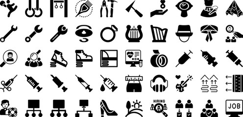 Ring Icon Set Isolated Silhouette Solid Icons With Vector, Icon, Isolated, Symbol, Sign, Wedding, Ring Infographic Simple Vector Illustration