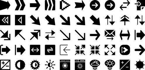 Right Icon Set Isolated Silhouette Solid Icons With Line, Right, Sign, Vector, Icon, Choice, Symbol Infographic Simple Vector Illustration