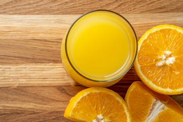 Orange juice on the table close-up