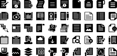 Sheet Icon Set Isolated Silhouette Solid Icons With Illustration, Line, Icon, Vector, Sign, Symbol, Sheet Infographic Simple Vector Illustration