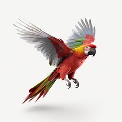Fototapeta premium parrot, bird, animal, green, tropical, nature, beak, colorful, pet, macaw, feather, isolated, wildlife, parakeet, wild, exotic, yellow, cartoon, branch, amazon, blue, vector, color, red, illustration