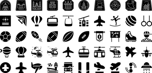 Sport Icon Set Isolated Silhouette Solid Icons With Vector, Tennis, Symbol, Football, Set, Icon, Sport Infographic Simple Vector Illustration