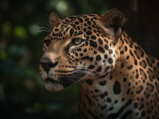 Fototapeta na wymiar Incredible Jaguar in Natural Habitat AI Generated Generative AI