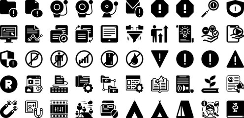 Tent Icon Set Isolated Silhouette Solid Icons With Sign, Set, Tourism, Icon, Travel, Vacation, Tent Infographic Simple Vector Illustration