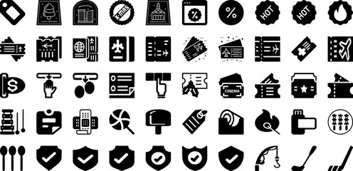Tick Icon Set Isolated Silhouette Solid Icons With Sign, Icon, Check, Tick, Symbol, Correct, Vector Infographic Simple Vector Illustration
