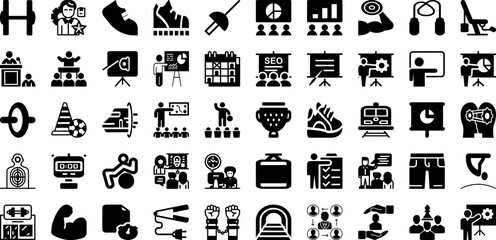 Train Icon Set Isolated Silhouette Solid Icons With Icon, Symbol, Transportation, Travel, Train, Transport, Vector Infographic Simple Vector Illustration