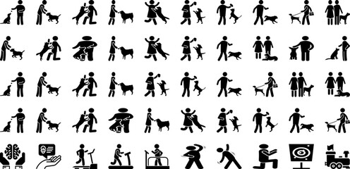 Train Icon Set Isolated Silhouette Solid Icons With Symbol, Transportation, Vector, Transport, Travel, Train, Icon Infographic Simple Vector Illustration