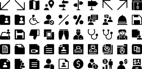 User Icon Set Isolated Silhouette Solid Icons With Vector, People, Business, User, Symbol, Web, Icon Infographic Simple Vector Illustration