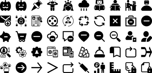User Icon Set Isolated Silhouette Solid Icons With Business, Icon, Vector, Symbol, Web, People, User Infographic Simple Vector Illustration