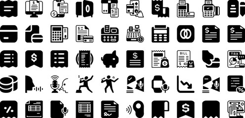 Voice Icon Set Isolated Silhouette Solid Icons With Speech, Icon, Vector, Sound, Symbol, Audio, Voice Infographic Simple Vector Illustration