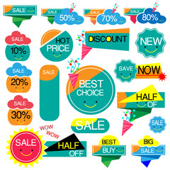 Naklejka premium Set of cute sale banners